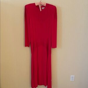 Chic Long Sleeve Red Dress